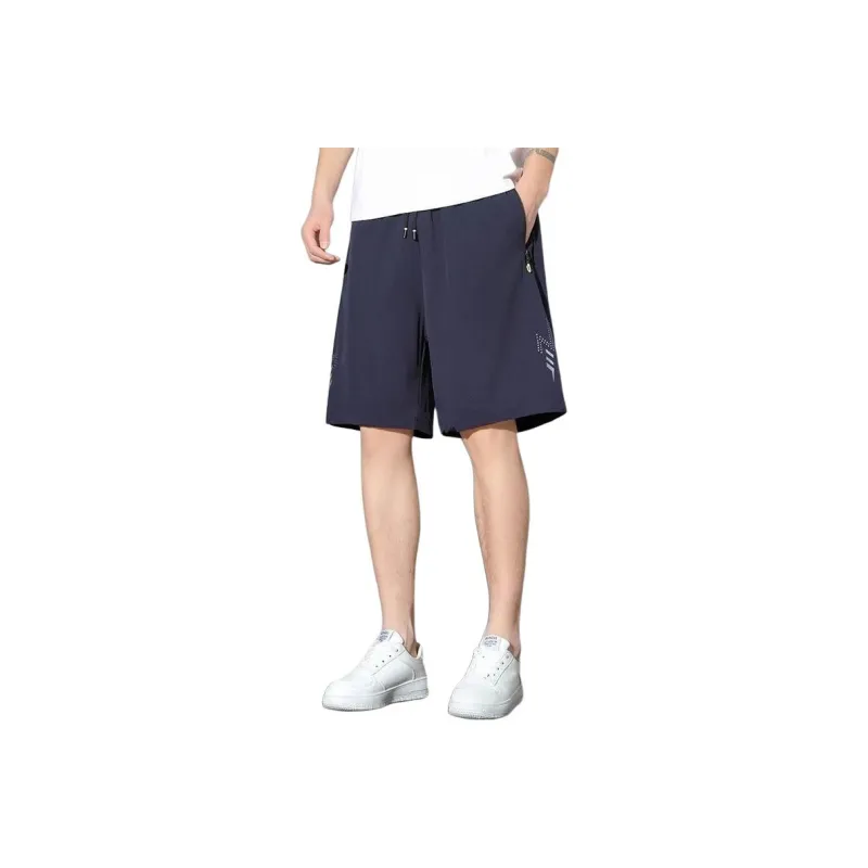 KVIV Casual Shorts Men Navy Blue -0