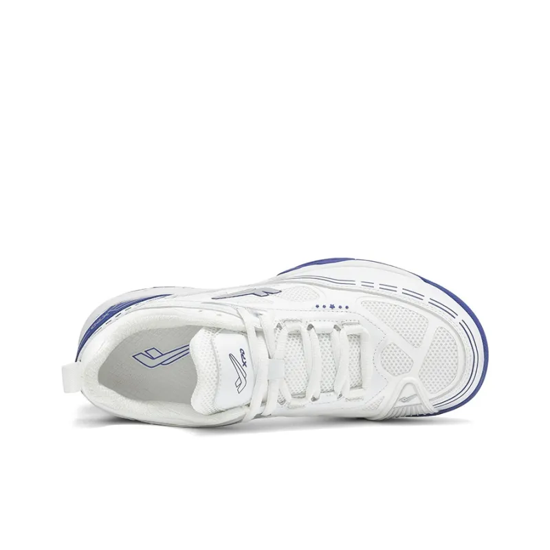 XPD Cushioning, Slip Resistant, Abrasion Resistant, Breathable, Support Low Top Tennis Shoes Unisex White Blue-4
