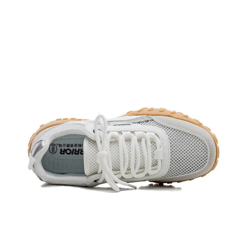 Warrior Breathable Cushioning Low Top Casual Shoes Women's White Gray-2