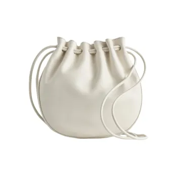 COS Leather Shoulder Bag Medium Size Women's White