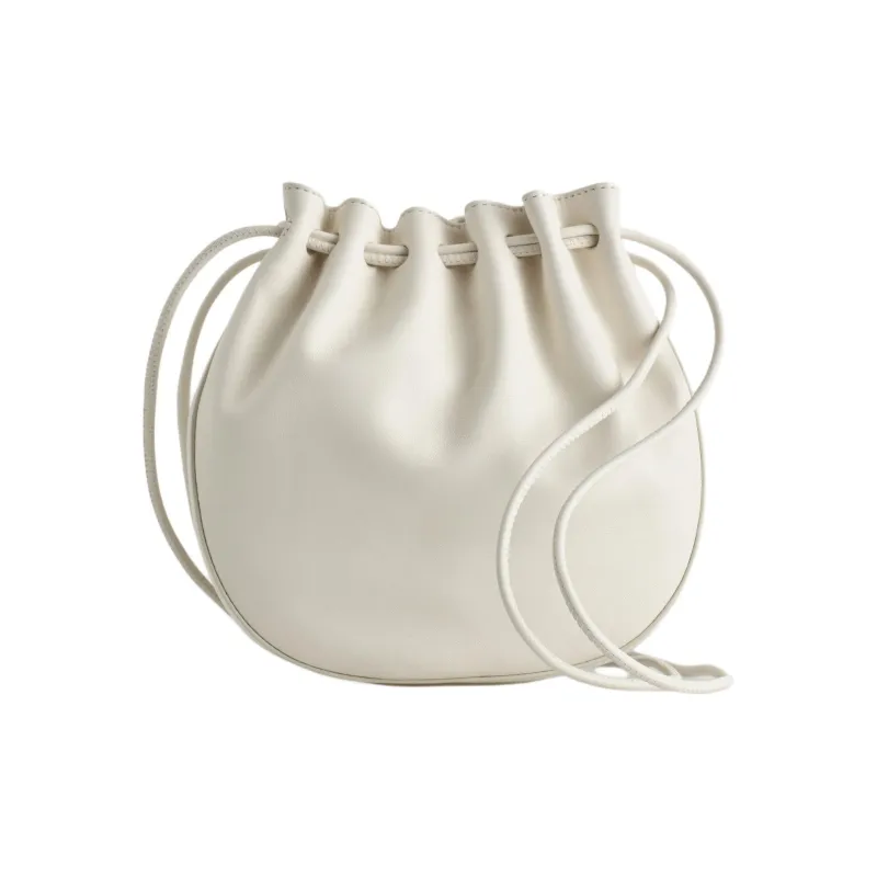 COS Leather Shoulder Bag Medium Size Women's White-0