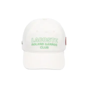 LACOSTE 100% Cotton Baseball Caps Men's White