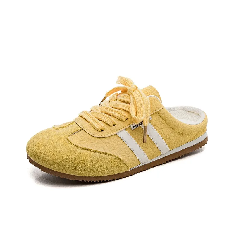 HUANQIU Abrasion Resistant Slip Resistant Closed Toe Slippers Women's Yellow-1