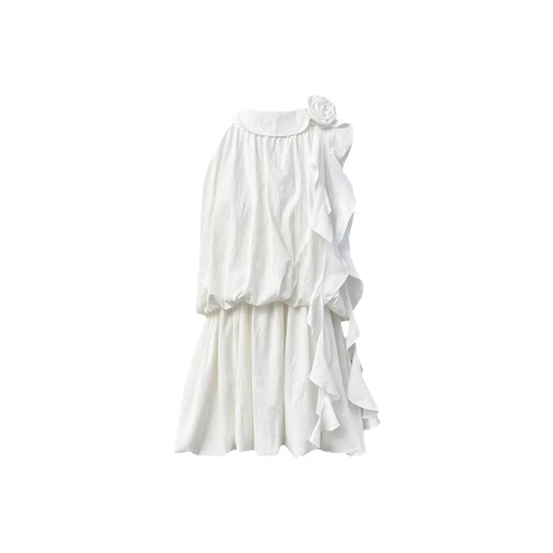 SISC Sleeveless Dresses Women's White-0