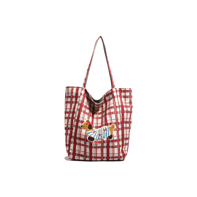 FCTOSSR Composite Cloth Shoulder Bag Women's White/Red/Brown-6