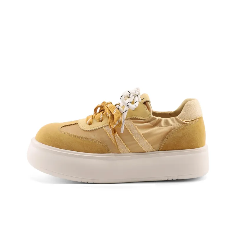 JOSINY Low Top Skateboard Shoes Women's Yellow-1