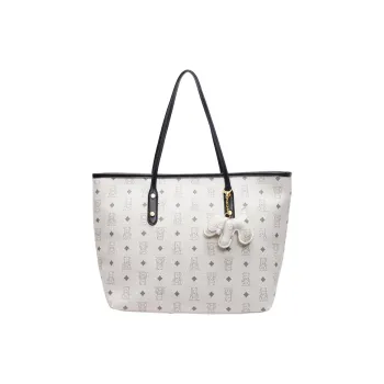 RIVMIND PU Tote Bag, Shopping Bag, Shoulder Bag Women's White/Black/Pink/Brown/Black & White