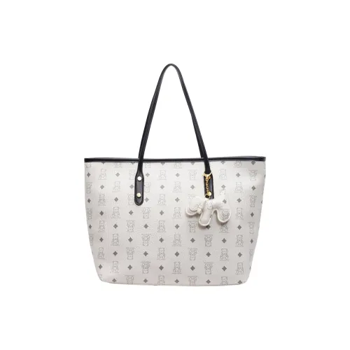 RIVMIND PU Tote Bag, Shopping Bag, Shoulder Bag Women's White/Black/Pink/Brown/Black & White