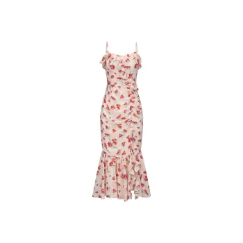 CHIWAWAMEME Slip Dresses Women's Sunset Rose Camisole Floral Long Skirt