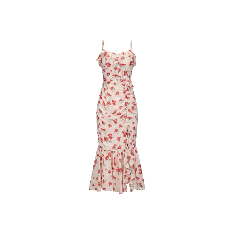 CHIWAWAMEME Slip Dresses Women's Sunset Rose Camisole Floral Long Skirt-0