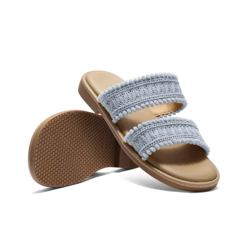 BELLE Slide Slippers Women's Beige/Yellow/Blue-14