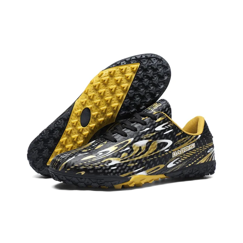 LONGDUIZHANG Soccer Shoes Unisex Low Top Orange Red/Black Gold/Black Sky Blue/White Gold-19