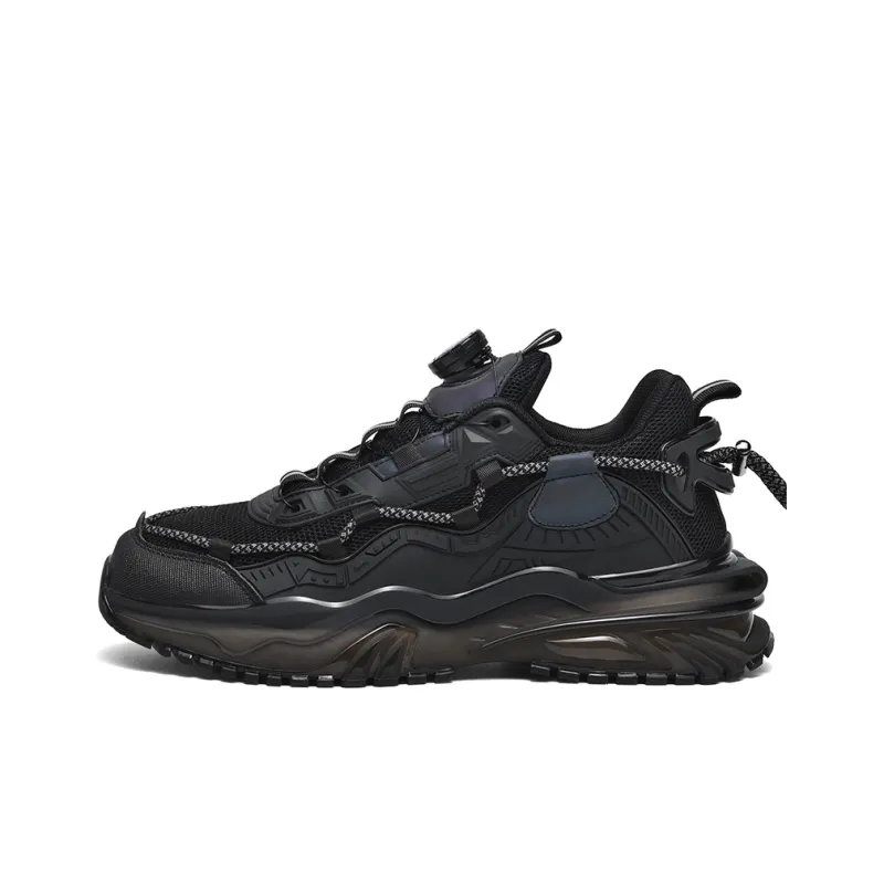 Colorful Creations Slip Resistant, Abrasion Resistant, Breathable Low Top Chunky Sneakers Men's Black-0