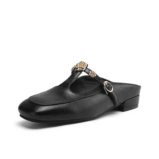 VANDEELEN Rubber Sole Abrasion Resistant Closed Toe Slippers Women's-0
