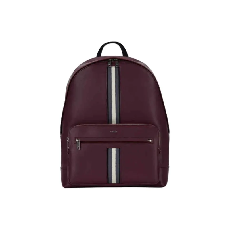 BALLY Cow Leather Backpack Tubas Men's Burgundy-0
