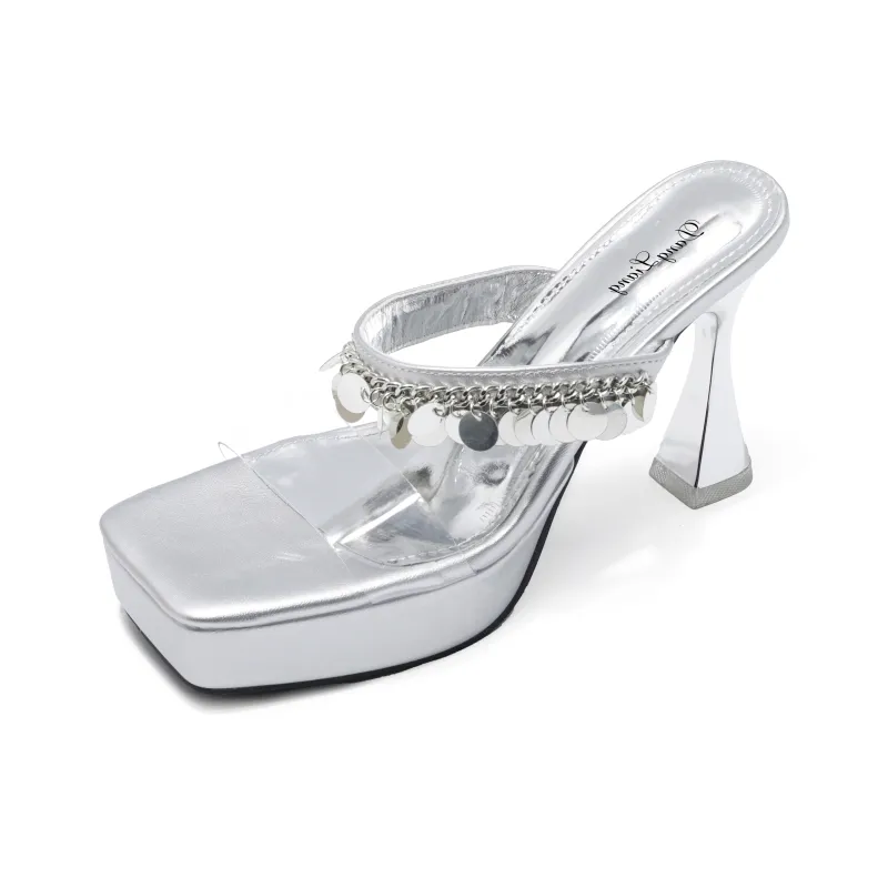 Be Good Rubber Sole Slip Resistant Slide Slippers Women's Silver-1