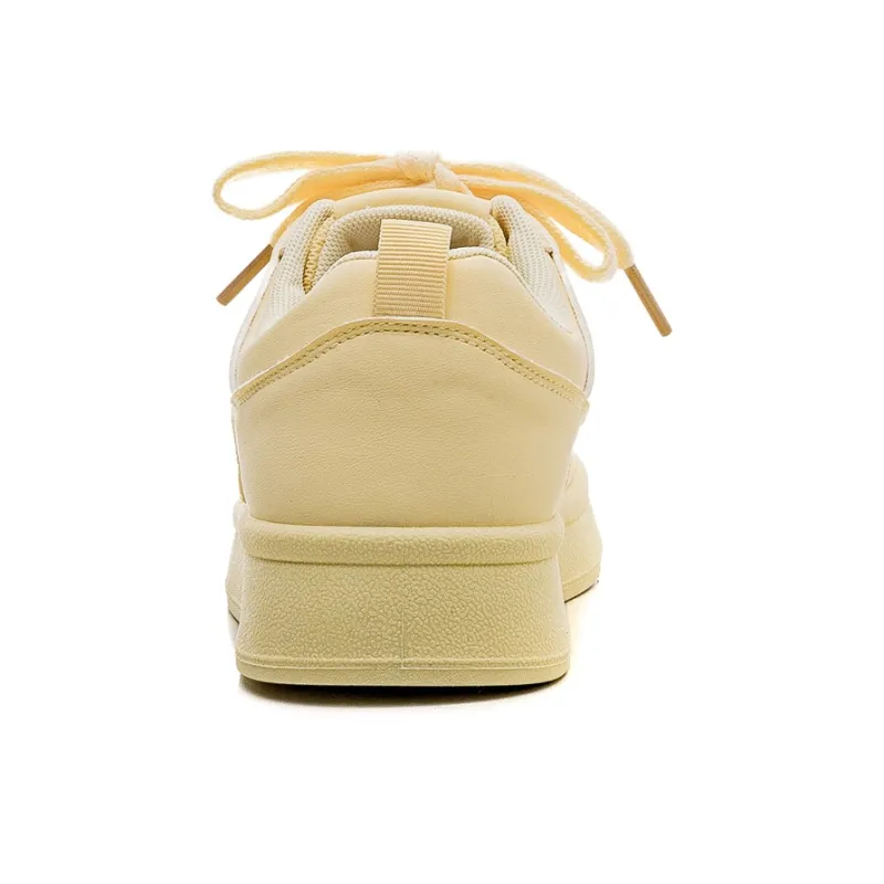 HUANQIU Slip Resistant Shock Absorbers With Abrasion Resistant Properties Low Top Skateboard Shoes Women's Yellow-3