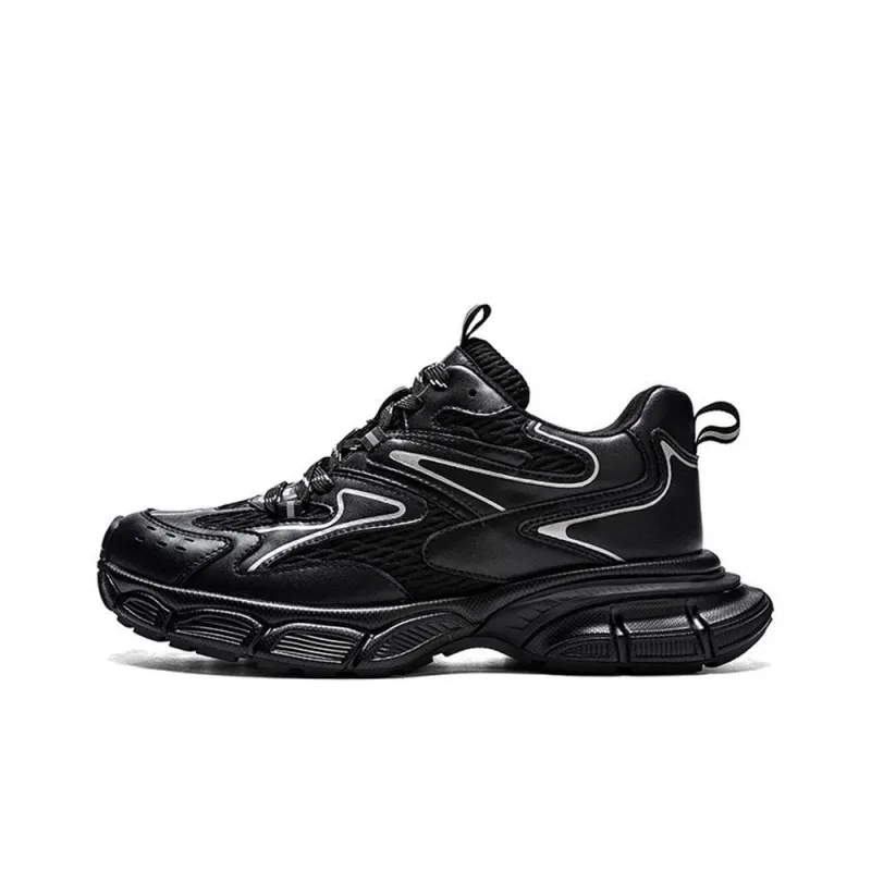 NAUTICA Height Increasing Low Top Chunky Sneakers Men's Black-1