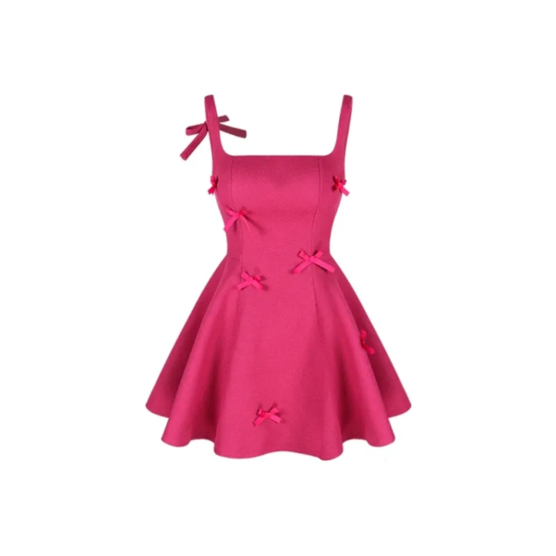 PZGE Slip Dresses Women's Rose Red Camisole Dress-0