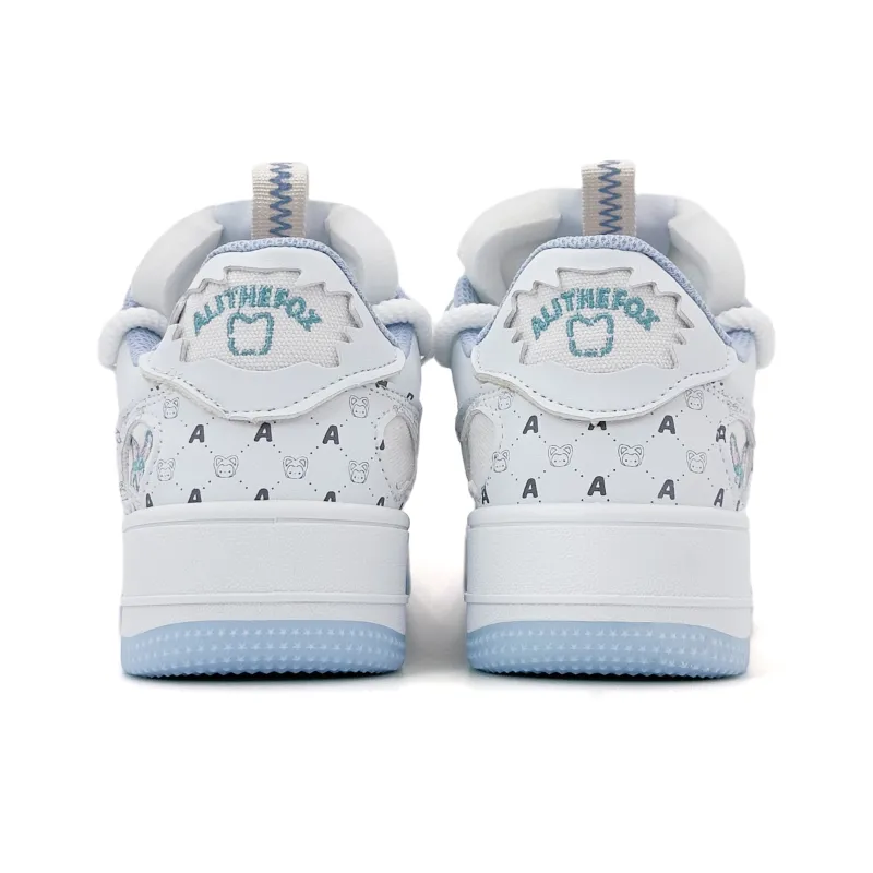 ALI THE FOX Skateboard Shoes Women's Low Top Milk Tea Pink/Iceberg Blue-11