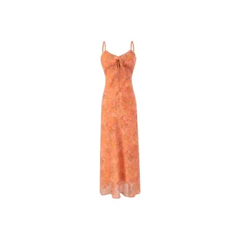 PZGE Slip Dresses Women's Orange