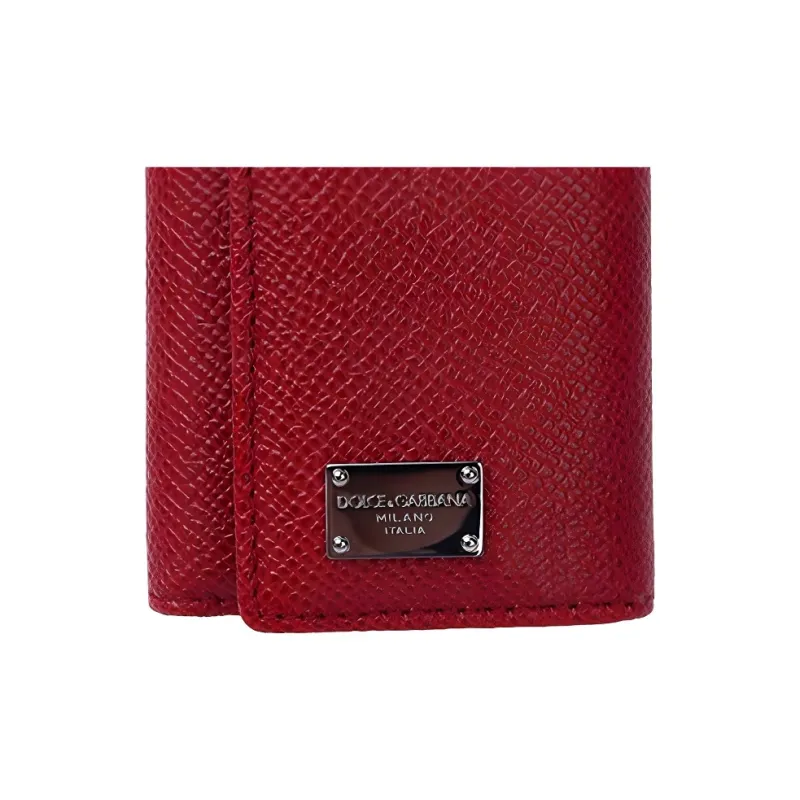 Dolce & Gabbana Cow Leather Wallet Women's Dark Red-3