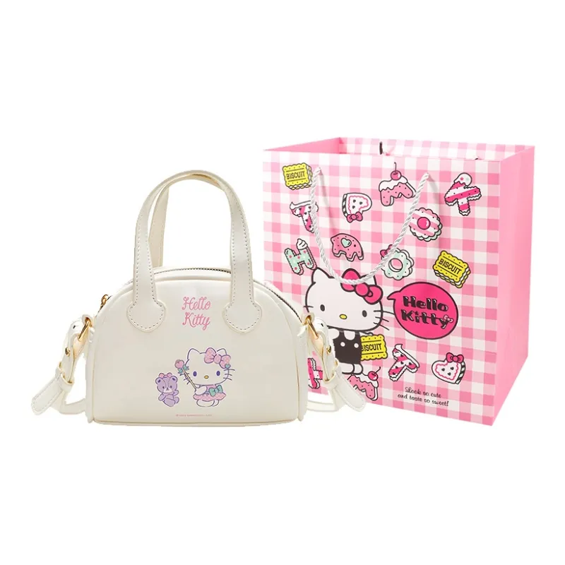 Sanrio Hello Kitty, Collaboration PU One Shoulder Handbag Women's Ecru-0