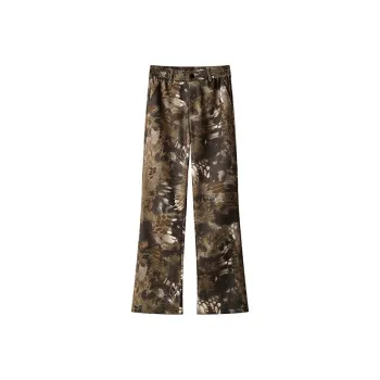 PVPVPV Casual Pants Unisex Coffee Snakeskin Print