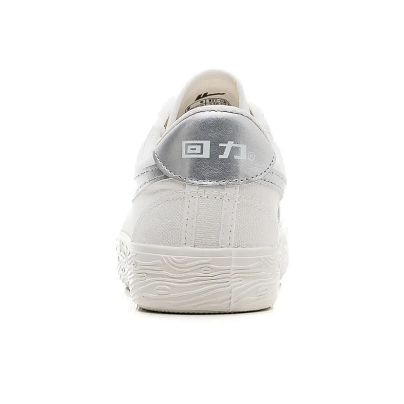 Warrior Lightweight Support Low Top Skateboard Shoes Unisex White Silver-3