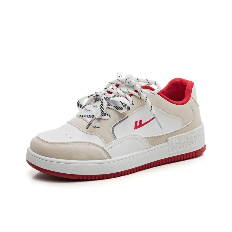 Warrior Lightweight Support Height Increasing Low Top Skateboard Shoes Women's White Apricot-1