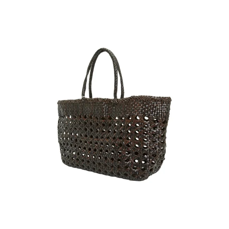 Dragon Diffusion Buffalo Leather Tote Bag, Shopping Bag, Handbag Trumpets Women's Brown-1