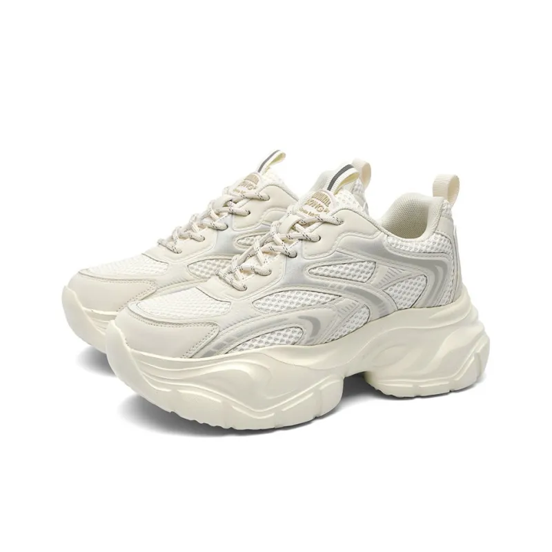 AOKANG Slip Resistant, Abrasion Resistant, Lightweight, Height Increasing Low Top Chunky Sneakers Women's-2