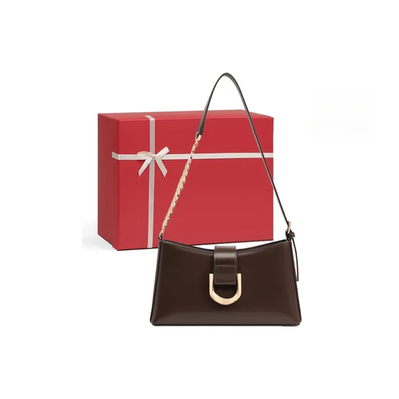 CNNCOO Cow Leather Shoulder Bag Women's Wine Coffee-0