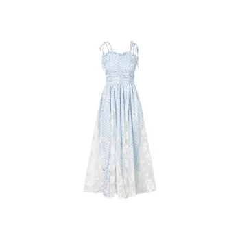 PZGE Slip Dresses Women's Blue Plaid