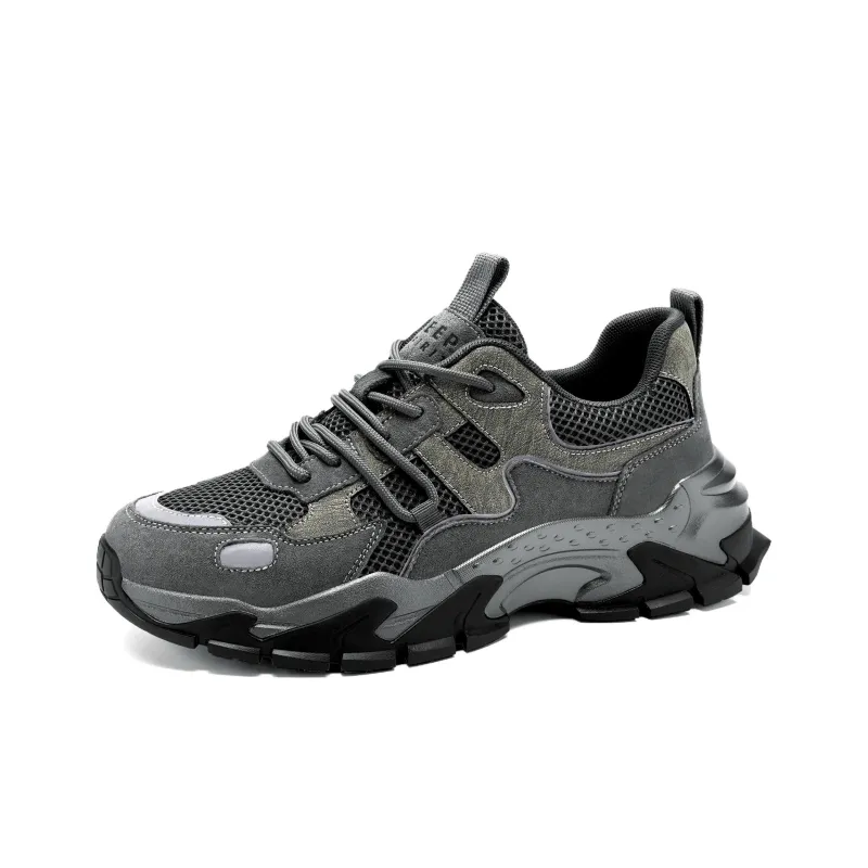 JEEP SPIRIT Black Myth Chunky Sneakers Men Low Top Ancient City Gray-2