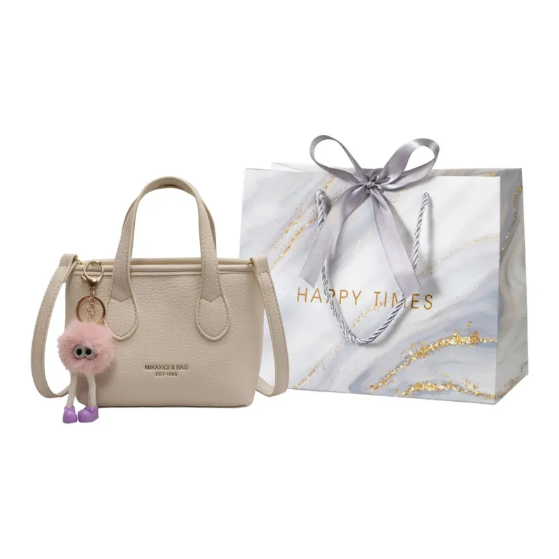 Miss Angel PU Handbag Women's White/Black/Khaki-0