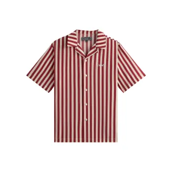 KITH SS25 Striped Thompson Camp Collar Shirt Men's Charm