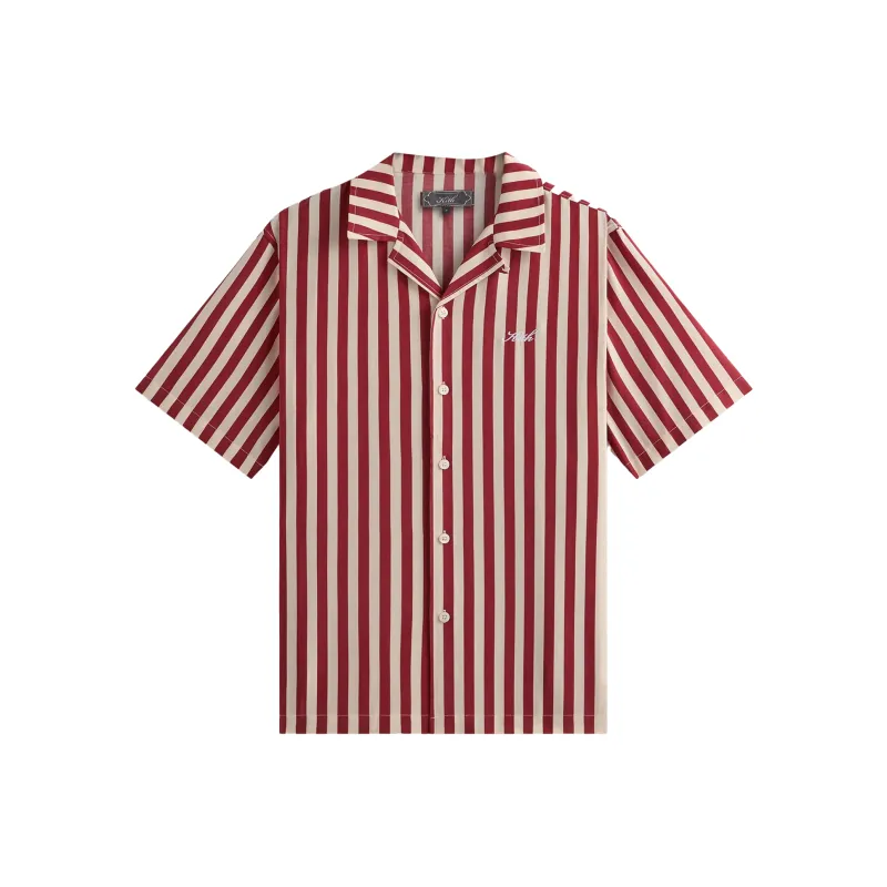KITH SS25 Striped Thompson Camp Collar Shirt Men's Charm-0