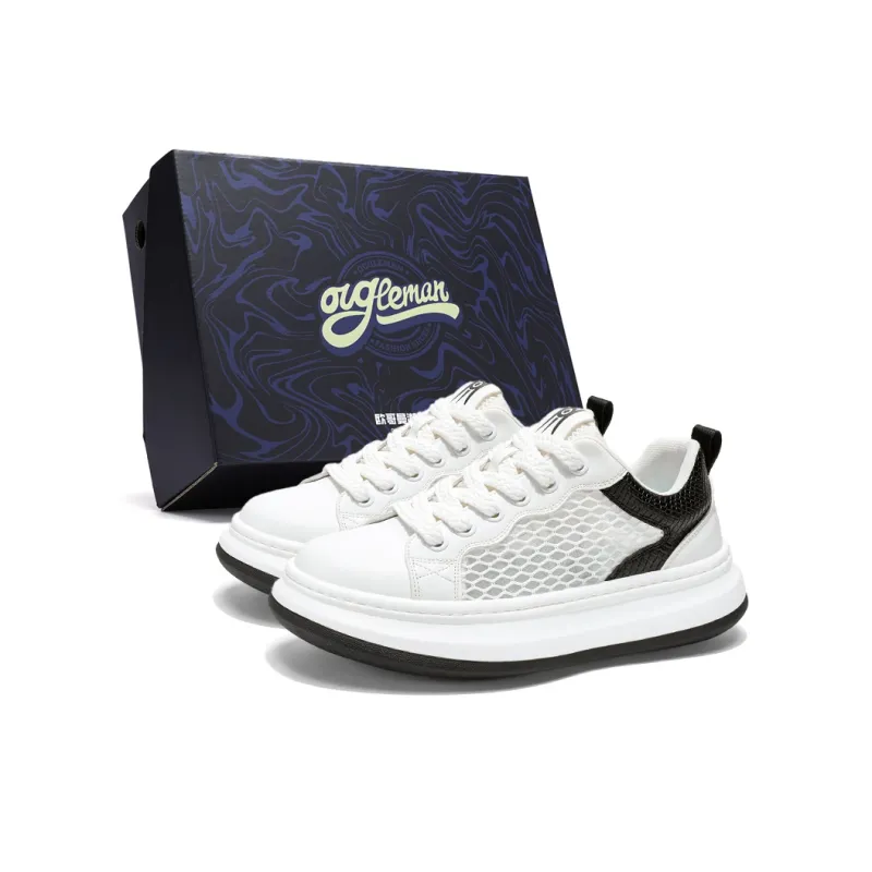 OUGLEMEN Wrapping, Wear Resistant And Non Slip Low Top Casual Shoes Men's Box-1