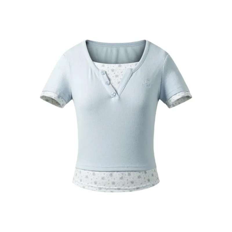 Mu Qingqing T Shirts Women's Light Blue-0