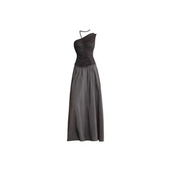 PZGE Sleeveless Dresses Women's Black Gray Color Dress