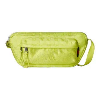 GUCCI GG Nylon Fanny Pack Tubas Men's Emerald Green