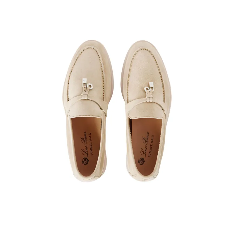 Loro Piana Summer Charms Walk Casual Single Shoes Women's Beige-4
