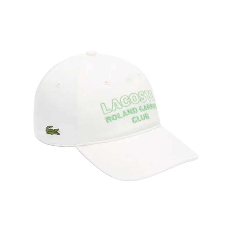 LACOSTE 100% Cotton Baseball Caps Men's White-1