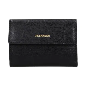 JIL SANDER Leather Wallet Women's Black