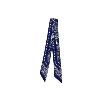 HERMES Silk Scarves Unisex Marine Blue