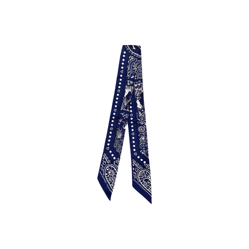 HERMES Silk Scarves Unisex Marine Blue-0
