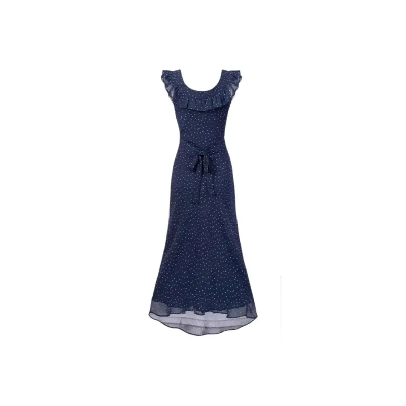 PZGE Slip Dresses Women's Blue Dress-0
