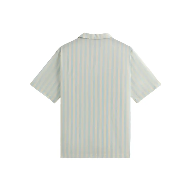 KITH SS25 Striped Thompson Camp Collar Shirt Men's Light Indigo-1