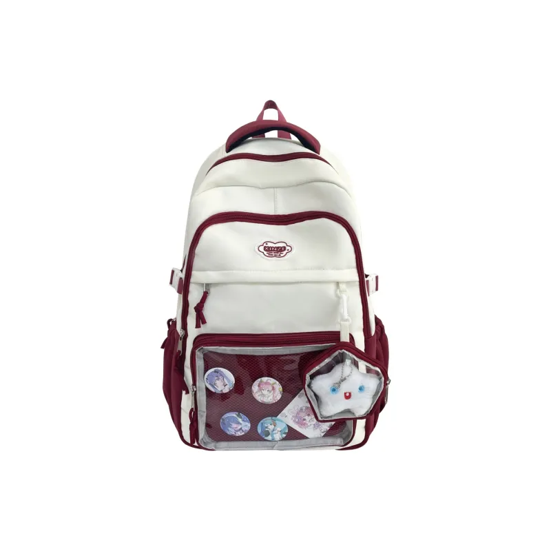 DALO Nylon Backpack Unisex Black/Burgundy/Violet/Yellow/Blue-1